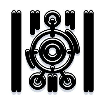 Abstract geometric symbol pattern with circular shapes Stock Illustration