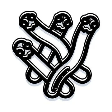 Abstract geometric tangle pattern creating a unique character design Stock Illustration