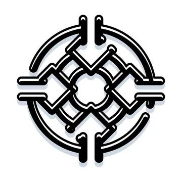 Abstract geometric target knot design concept icon 스톡 일러스트