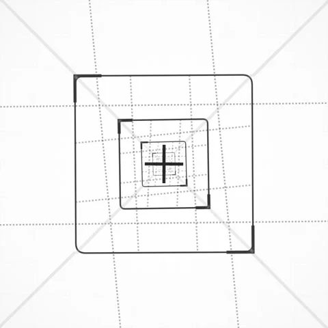 Abstract Geometric Target Reticle with Concentric Squares and Grid Lines Stock Footage 346282953