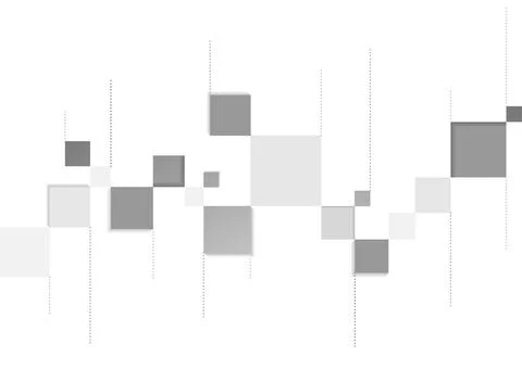 Abstract geometric tech minimal background with grey squares and dotted lines 스톡 일러스트
