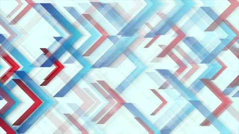 Abstract geometric tech motion background with layered blue and red arrows Stock Footage 342509758
