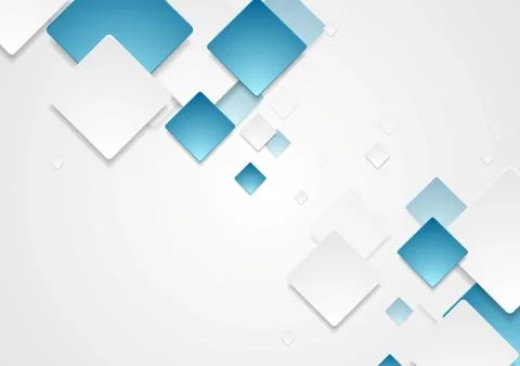Abstract geometric tech paper squares design イラスト素材