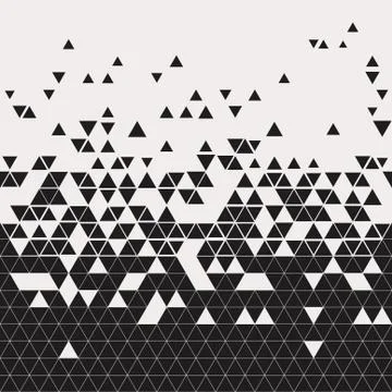 Abstract Geometric Techno Triangle Horizontally Seamless Pattern Stock-Illustration