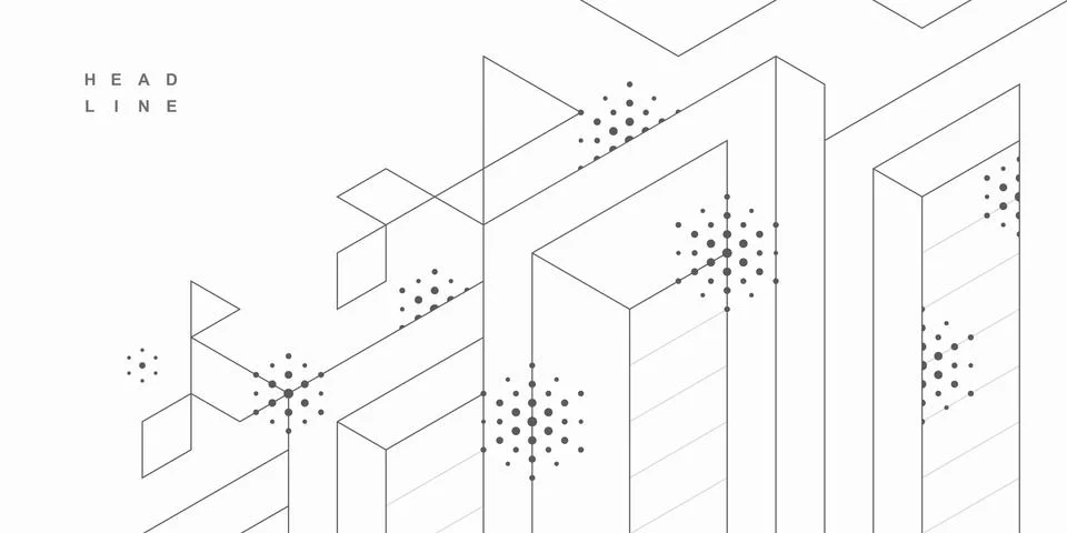 Abstract geometric technological background. Architectural construction. Stock Illustration