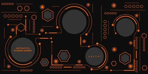 Abstract geometric technological background. Linear drawing. Stock Illustration