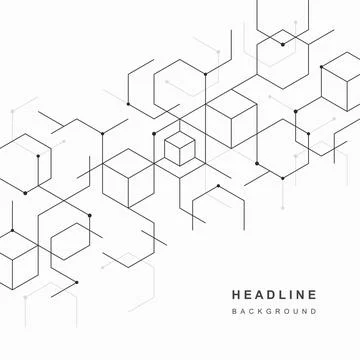 Abstract geometric technological background. Vector creative design. Illustrazione stock