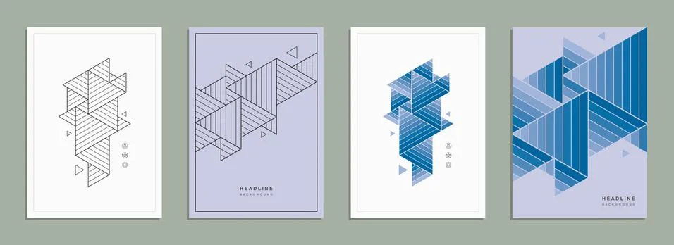 Abstract geometric technological company brochure. Corporate identity flyer. Stock Illustration
