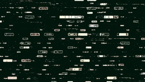 Abstract geometric technological pattern with blocks of data moving on black Stock Footage 250026959