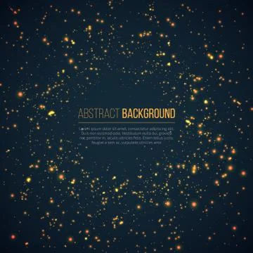 Abstract geometric technology background with glowing sparkles Stock Illustration