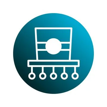 Abstract geometric technology icon featuring futuristic design on gradient .. 스톡 일러스트