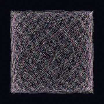 Abstract geometric textile with multicolored thread weave pattern on dark b.. 스톡 일러스트