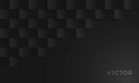 Abstract geometric texture background, black paper 3D fold pattern, vector. M Stock Illustration