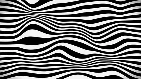 Abstract geometric texture of lines with black and white stripes. Wavy, cur.. Stock Illustration