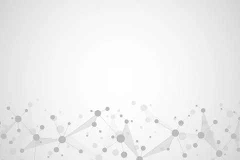 Abstract geometric texture with molecular structures and neural network Stock Illustration