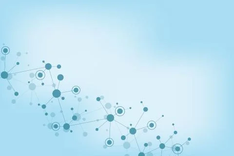 Abstract geometric texture with molecular structures and neural network Stock Illustration