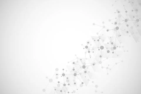 Abstract geometric texture with molecular structures and neural network Stock Illustration