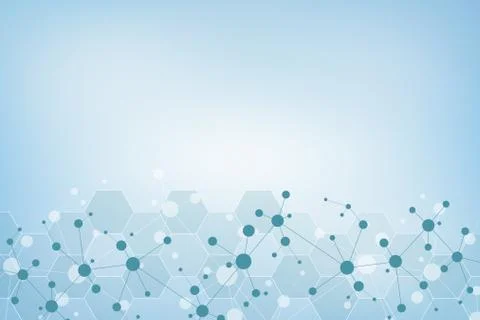 Abstract geometric texture with molecular structures and neural network Stock Illustration