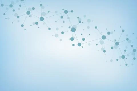 Abstract geometric texture with molecular structures and neural network. Mole Stock Illustration