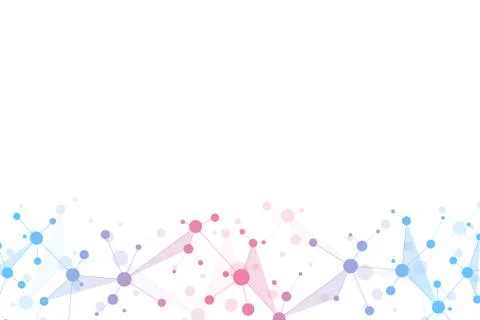 Abstract geometric texture with molecular structures and neural network Stock Illustration