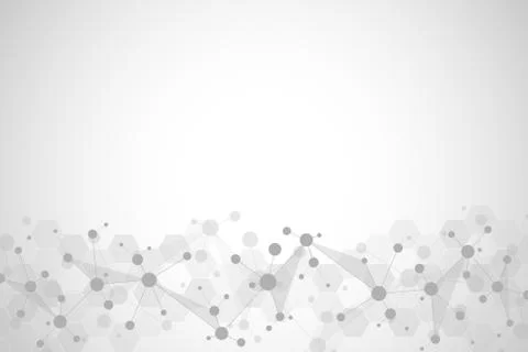 Abstract geometric texture with molecular structures and neural network Stock Illustration