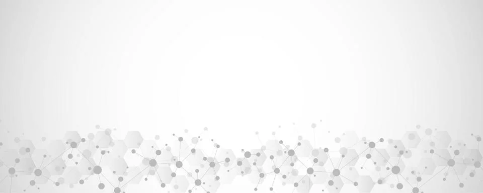 Abstract geometric texture with molecular structures and neural network Stock Illustration