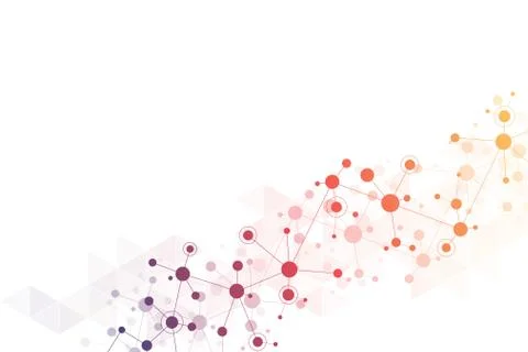 Abstract geometric texture with molecular structures and neural network 스톡 일러스트