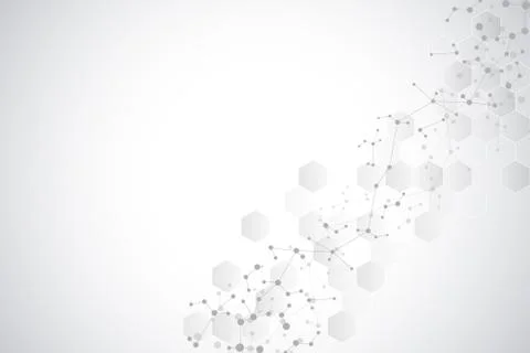 Abstract geometric texture with molecular structures and neural network 스톡 일러스트