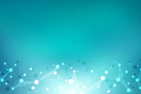 Abstract geometric texture with molecular structures and neural network Stock Illustration