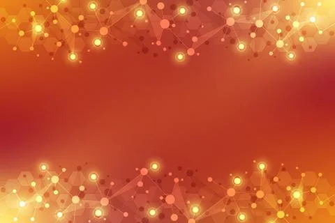 Abstract geometric texture with molecular structures and neural network Stock Illustration