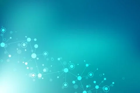 Abstract geometric texture with molecular structures and neural network Stock Illustration