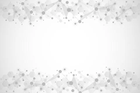 Abstract geometric texture with molecular structures and neural network Stock Illustration