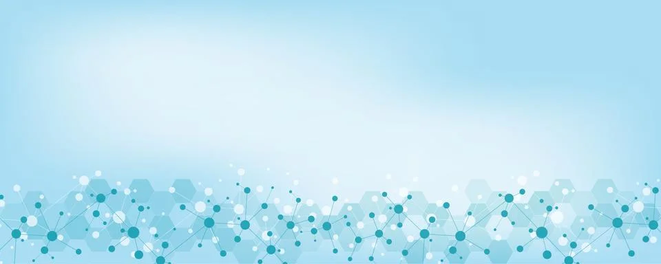 Abstract geometric texture with molecular structures and neural network Stock Illustration