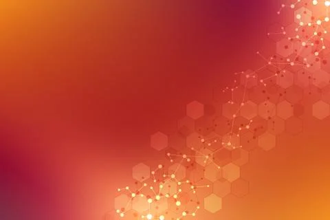 Abstract geometric texture with molecular structures and neural network Stock Illustration