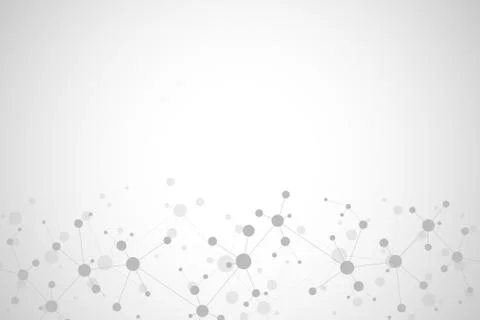 Abstract geometric texture with molecular structures and neural network Stock Illustration