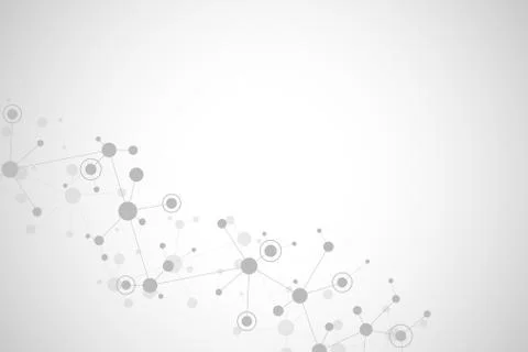 Abstract geometric texture with molecular structures and neural network Stock Illustration