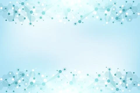 Abstract geometric texture with molecular structures and neural network Stock Illustration