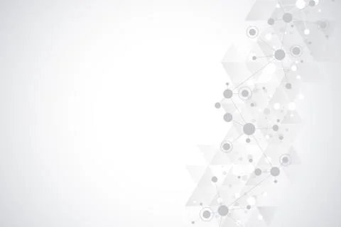 Abstract geometric texture with molecular structures and neural network Stock Illustration