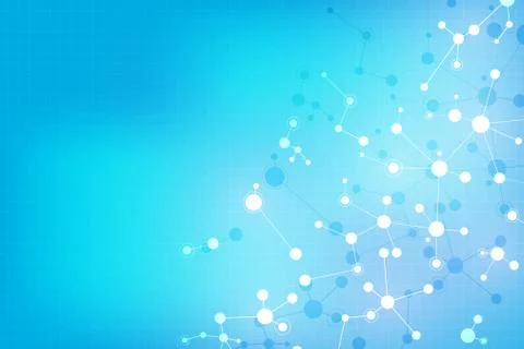 Abstract geometric texture with molecular structures and neural network 스톡 일러스트