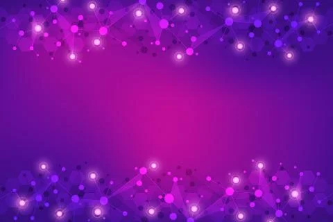 Abstract geometric texture with molecular structures and neural network Stock Illustration