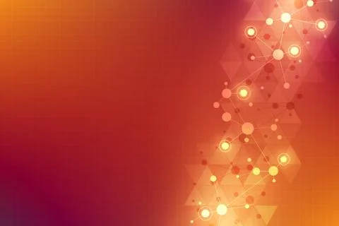 Abstract geometric texture with molecular structures and neural network Stock Illustration