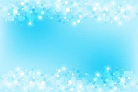 Abstract geometric texture with molecular structures and neural network Stock Illustration