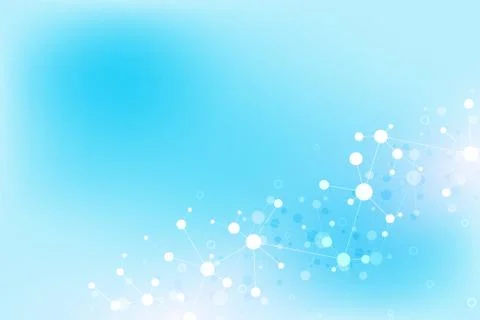 Abstract geometric texture with molecular structures and neural network Stock Illustration