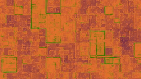 Abstract Geometric Texture with Orange and Green Mosaic Pattern Vidéo 294992006