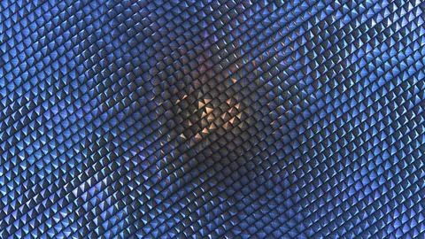 Abstract Geometric Textured Background with Reflective Blue Pyramids and Warm Stock Illustration