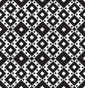Abstract Geometric tile ornament Dagonal checkered square shape seamless pattern Illustrazione stock