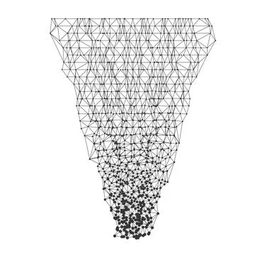 Abstract Geometric Tornado Mesh Polygon Art Stock Illustration