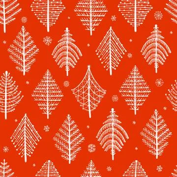 Abstract geometric trees. Seamless Pattern for your design Stock Illustration