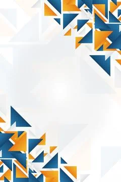 Abstract Geometric Triangle Background in Blue and Orange Stock Illustration