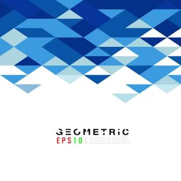 Abstract geometric triangle blue mosaic pattern element on white Stock Illustration